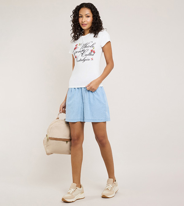أر آند بي  شورتات - أزرق Denim shorts