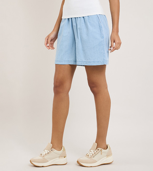 أر آند بي  شورتات - أزرق Denim shorts