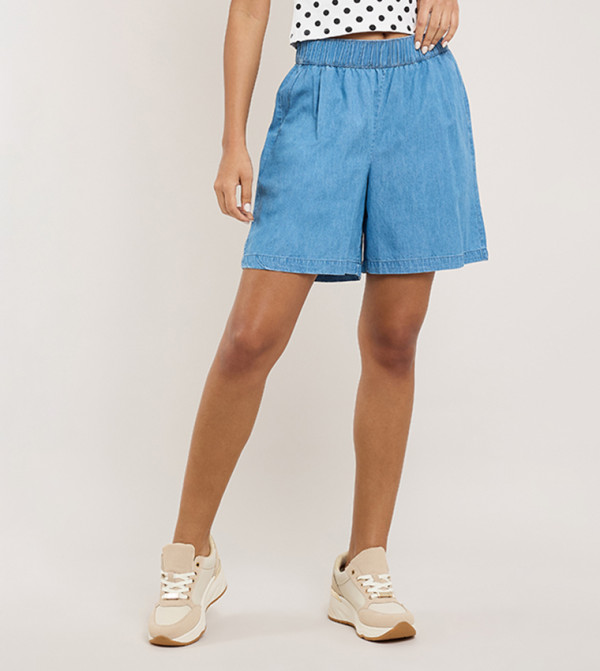 أر آند بي  شورتات - أزرق Denim shorts