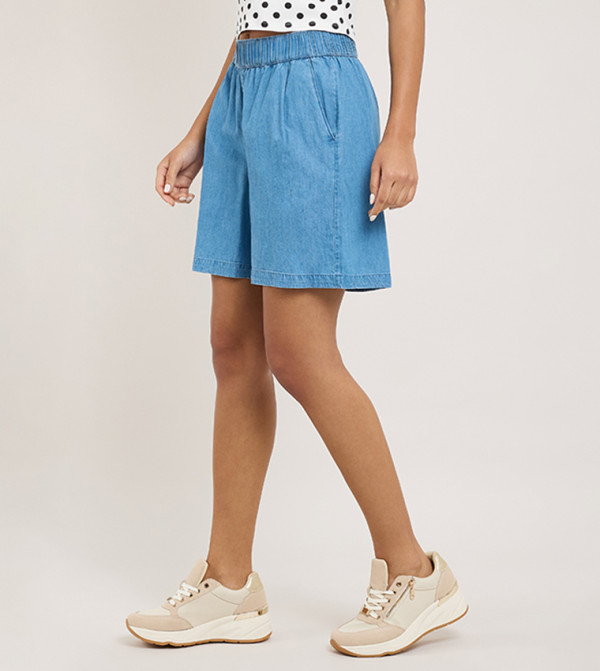 أر آند بي  شورتات - أزرق Denim shorts