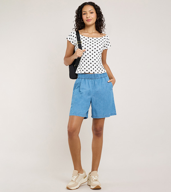 أر آند بي  شورتات - أزرق Denim shorts