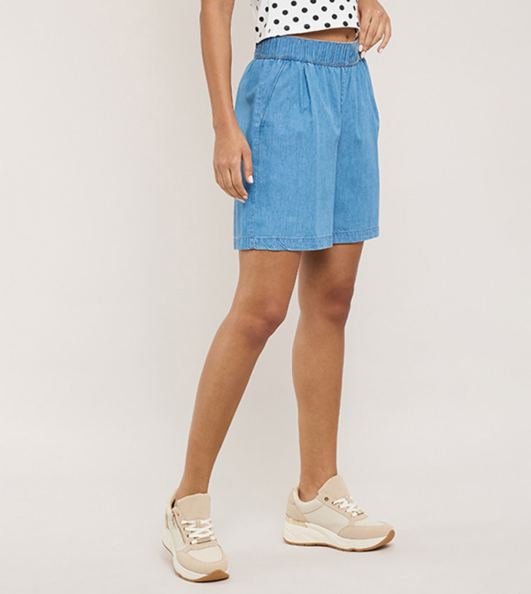 أر آند بي  شورتات - أزرق Denim shorts