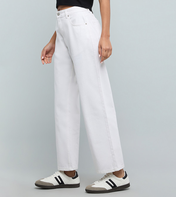 R&B Wide Leg Jeans - Ivory Wide Leg Jeans