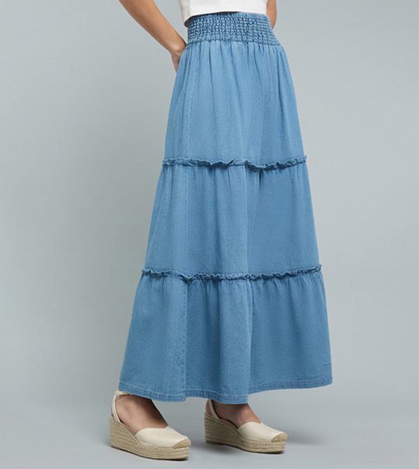R&B  Maxi Skirts - Blue Maxi Skirts