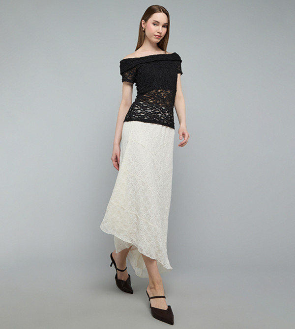 أر آند بي  تنانير - بيج Midi Skirts