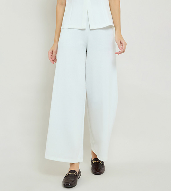 R&B Clothing - White Casual Pants