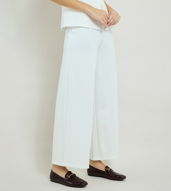 R&B Clothing - White Casual Pants