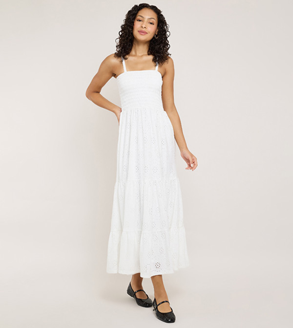 R&B Clothing - White Midi Dresses