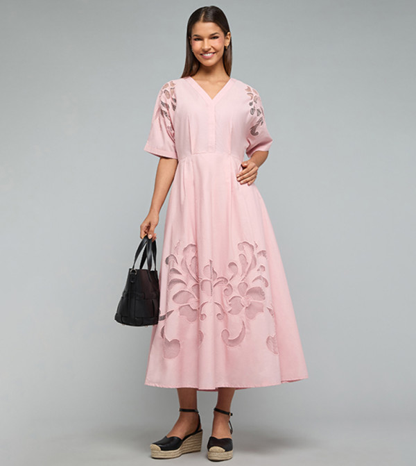 R&B Casual Dresses - Pink Midi Dresses