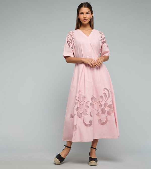 R&B Casual Dresses - Pink Midi Dresses