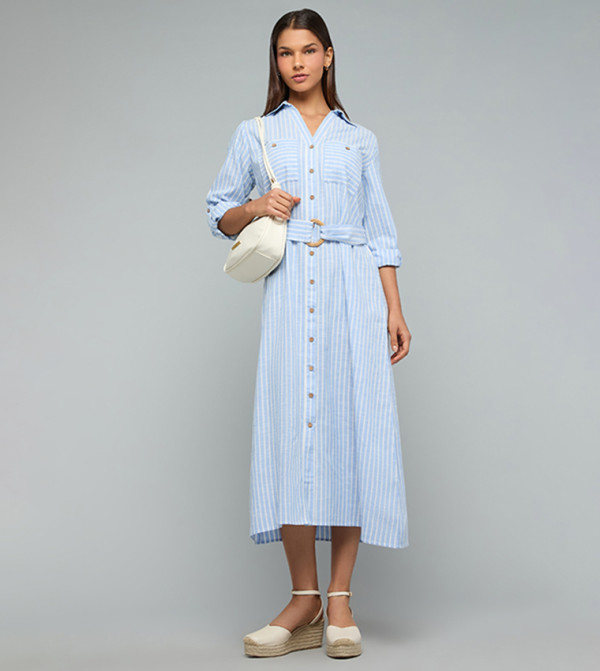 أر آند بي  فساتين تيشيرت - أزرق Shirt & T-Shirt Dresses
