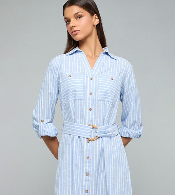 أر آند بي  فساتين تيشيرت - أزرق Shirt & T-Shirt Dresses