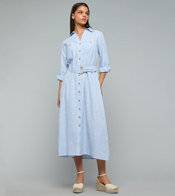 أر آند بي  فساتين تيشيرت - أزرق Shirt & T-Shirt Dresses