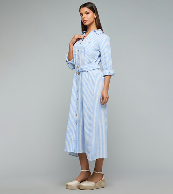أر آند بي  فساتين تيشيرت - أزرق Shirt & T-Shirt Dresses