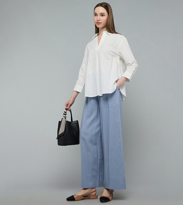 R&B  Pants & Leggings - Blue Casual Pants