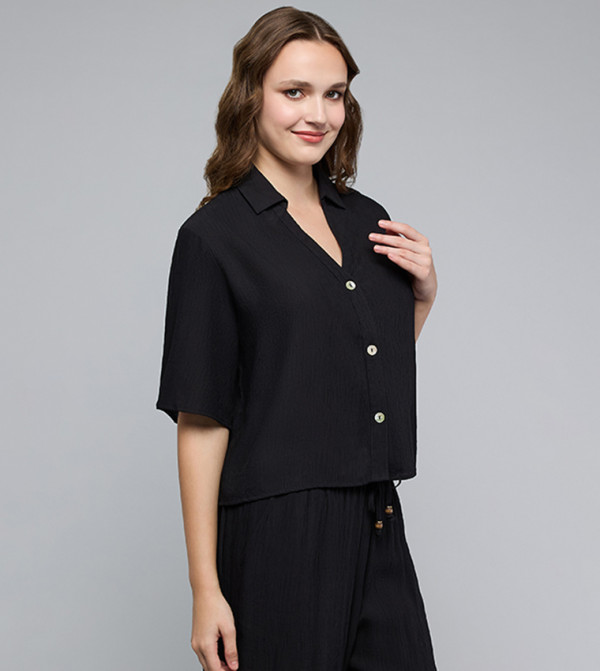 R&B  Cropped Tops - Black Cropped Tops