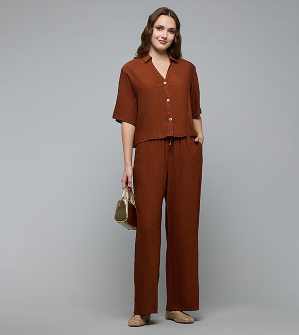 R&B Cropped Tops - Brown Cropped Tops