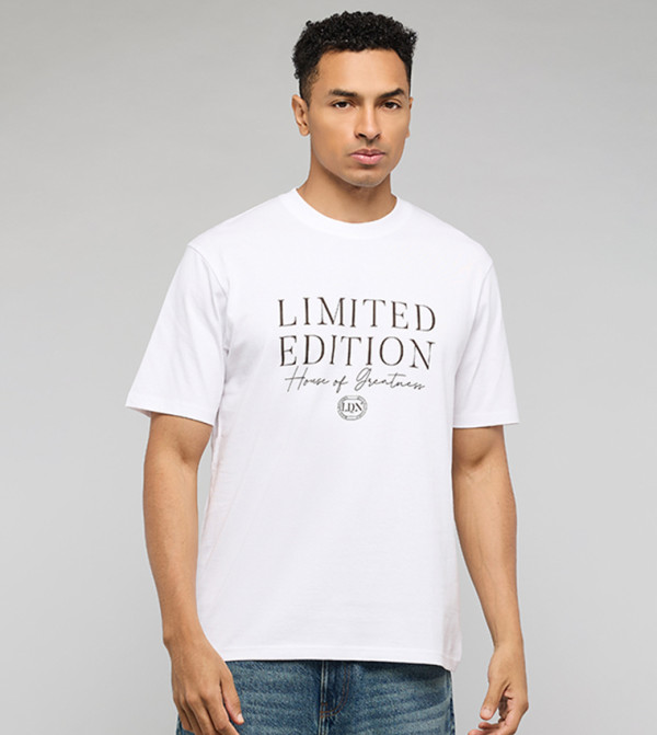 R&B  Clothing - White Round Neck T-Shirts