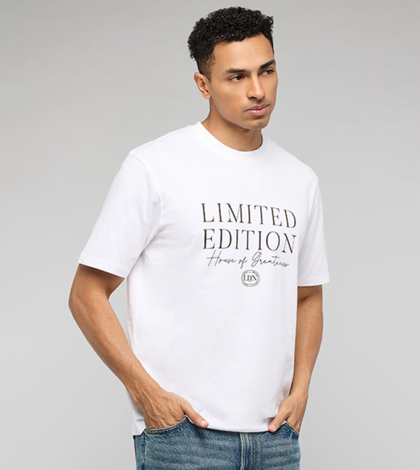 R&B  Clothing - White Round Neck T-Shirts