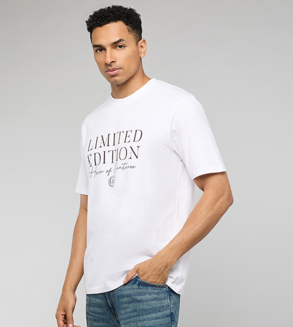 R&B  Clothing - White Round Neck T-Shirts