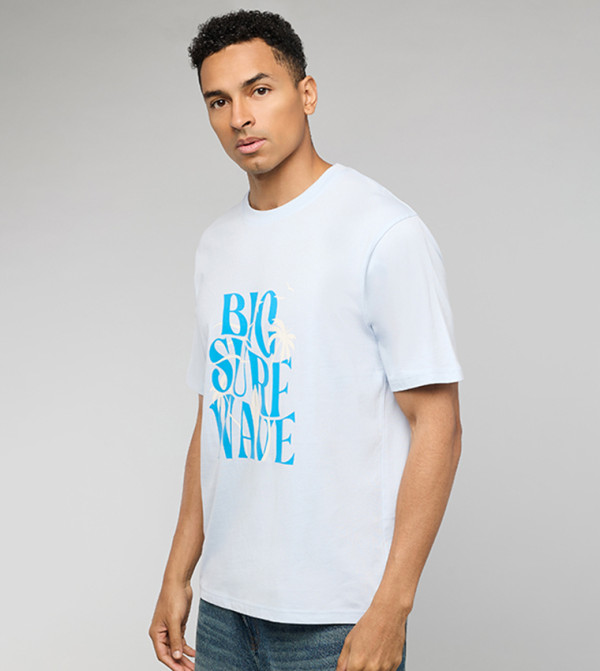 R&B R&B - Blue Round Neck T-Shirts