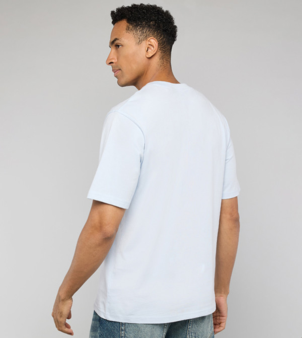 R&B R&B - Blue Round Neck T-Shirts