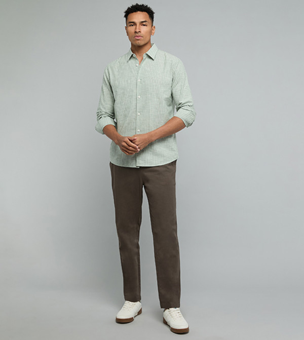 أر آند بي  قميص كاجوال - أخضر Long Sleeves