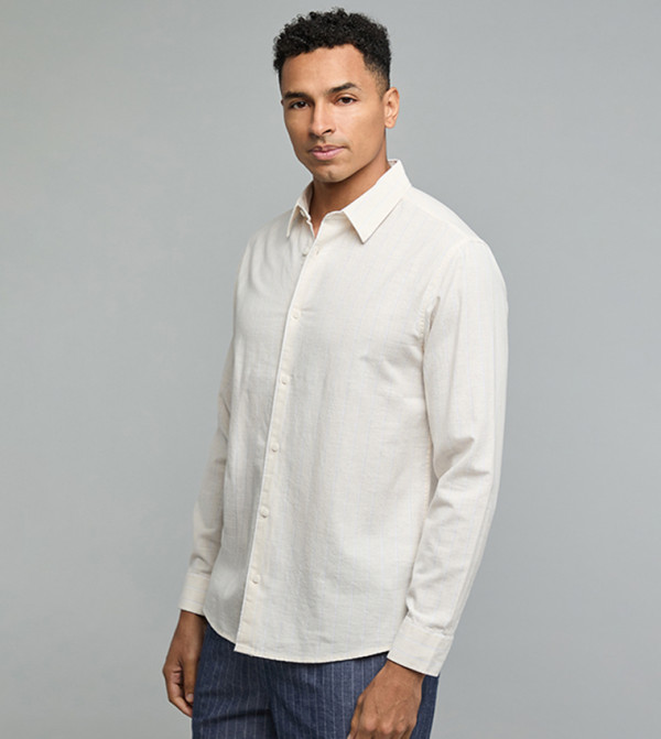 أر آند بي  textured-neutral-linen - بيج Long Sleeves