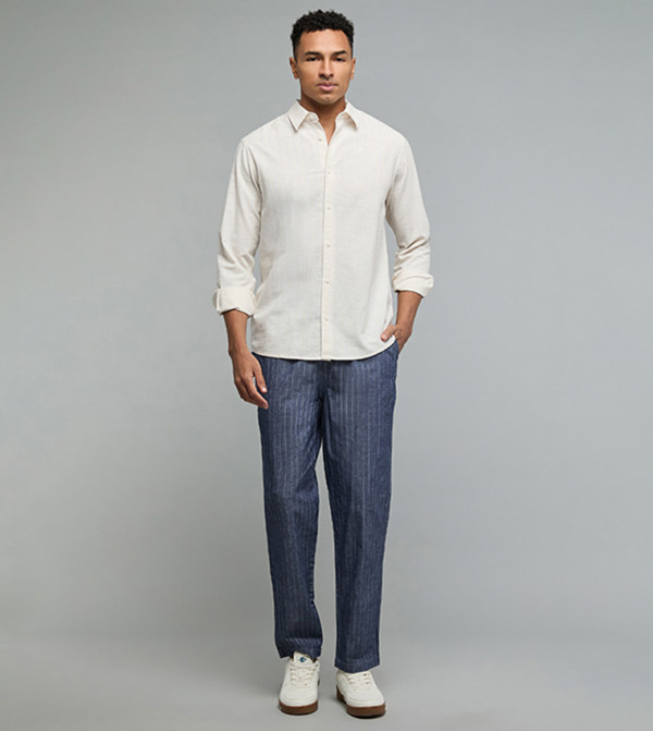 أر آند بي  textured-neutral-linen - بيج Long Sleeves