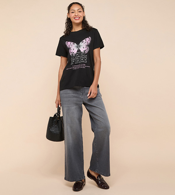 R&B  Clothing - BLACK Short Sleeve T-Shirts
