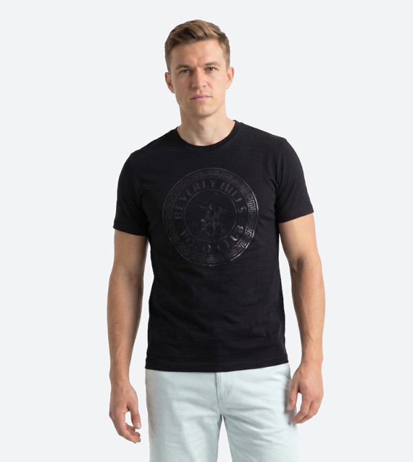 بيفرلي هيلز بولو كلوب  تيشيرتات بياقة دائرية  - أسود Round Neck T-Shirts