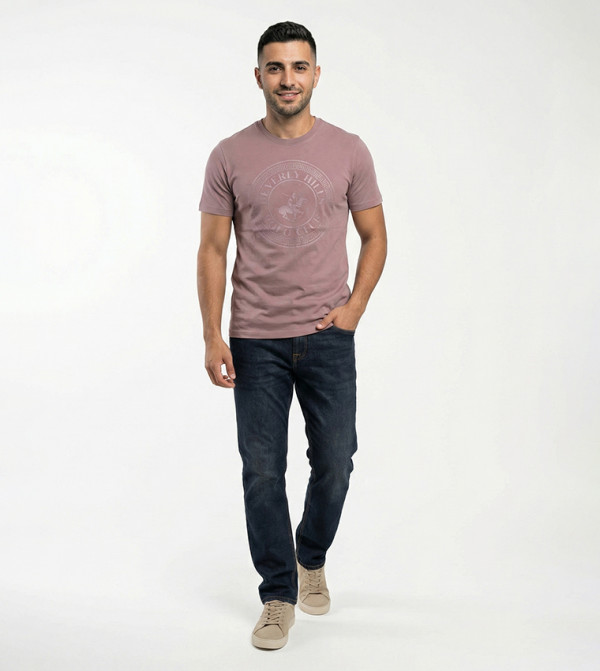 Beverly Hills Polo Club  - Pink Round Neck T-Shirts