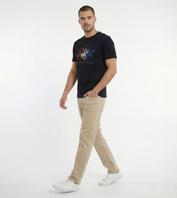 بيفرلي هيلز بولو كلوب  تيشيرتات بياقة دائرية  - كحلي مزرق  Round Neck T-Shirts