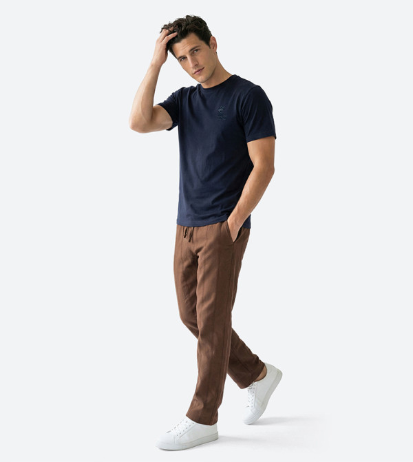 Beverly Hills Polo Club  Casual T-Shirts - NAVY BLUE Round Neck T-Shirts