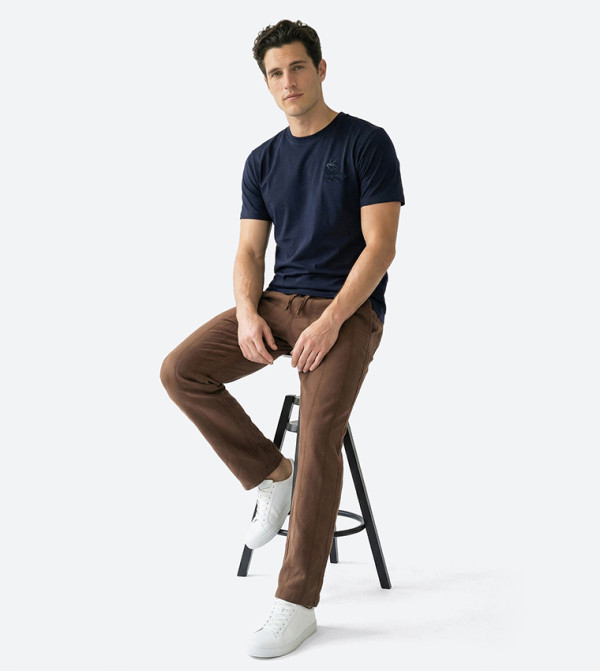 Beverly Hills Polo Club  Casual T-Shirts - NAVY BLUE Round Neck T-Shirts
