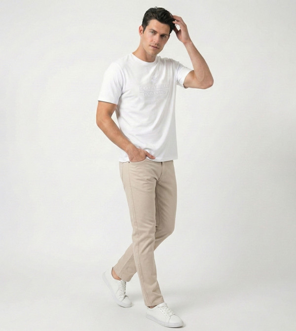 بيفرلي هيلز بولو كلوب  تيشيرتات بياقة دائرية  - أبيض  Round Neck T-Shirts