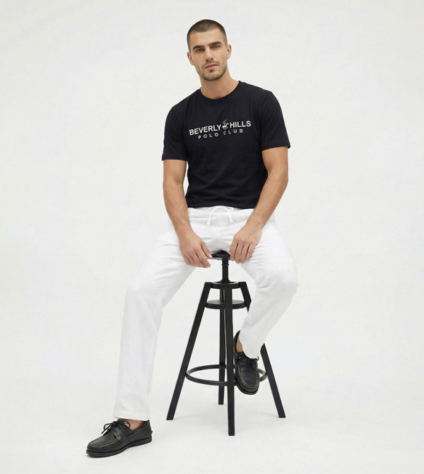 Beverly Hills Polo Club  Round Neck T-Shirts - NAVY BLUE Round Neck T-Shirts