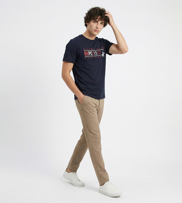 بيفرلي هيلز بولو كلوب ملابس - كحلي مزرق Round Neck T-Shirts