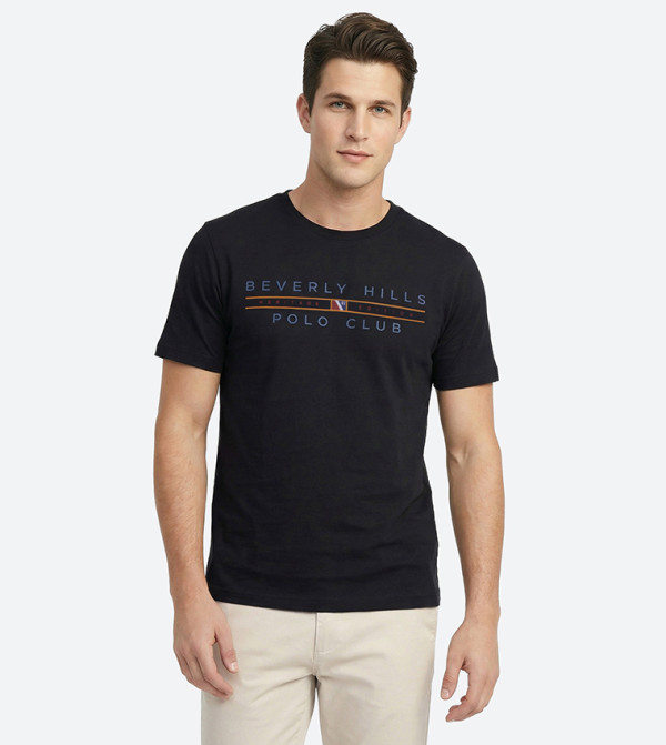 Beverly Hills Polo Club  Clothing - NAVY BLUE Round Neck T-Shirts