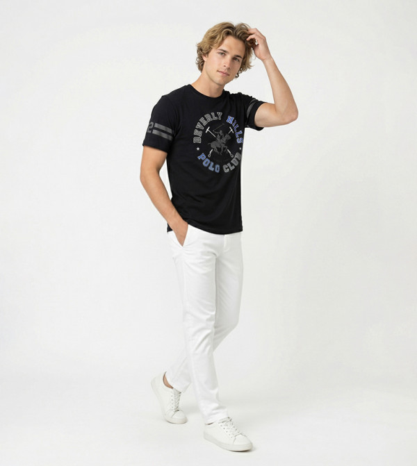 Beverly Hills Polo Club collection - Black Round Neck T-Shirts