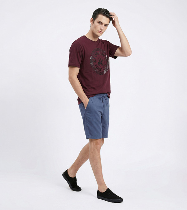 بيفرلي هيلز بولو كلوب  ملابس - بني محمر  Round Neck T-Shirts