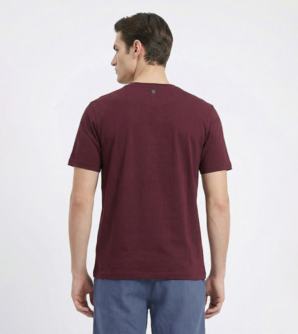 بيفرلي هيلز بولو كلوب  ملابس - بني محمر  Round Neck T-Shirts