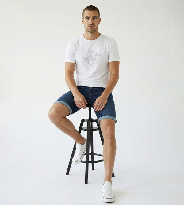 Beverly Hills Polo Club Men - White Round Neck T-Shirts
