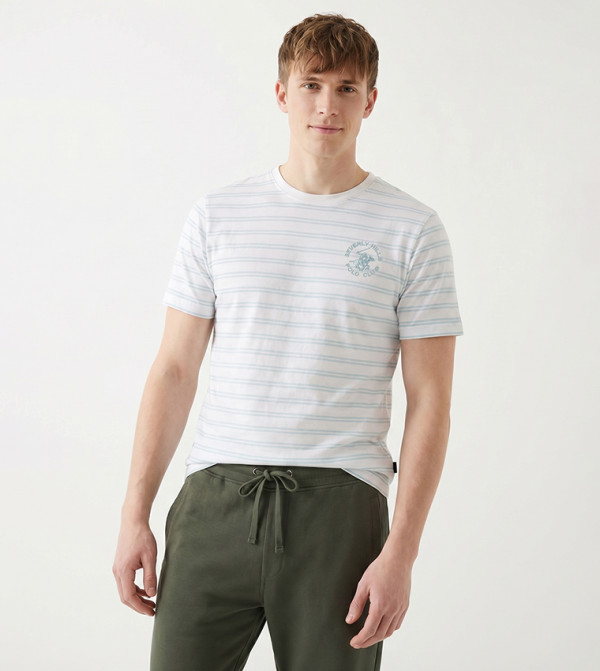 Beverly Hills Polo Club  T-Shirts - Beige Round Neck T-Shirts