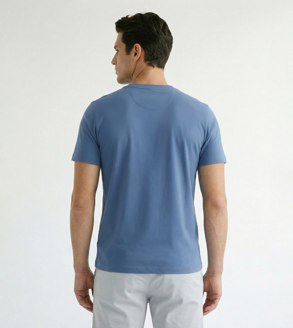بيفرلي هيلز بولو كلوب  ملابس - أزرق Round Neck T-Shirts