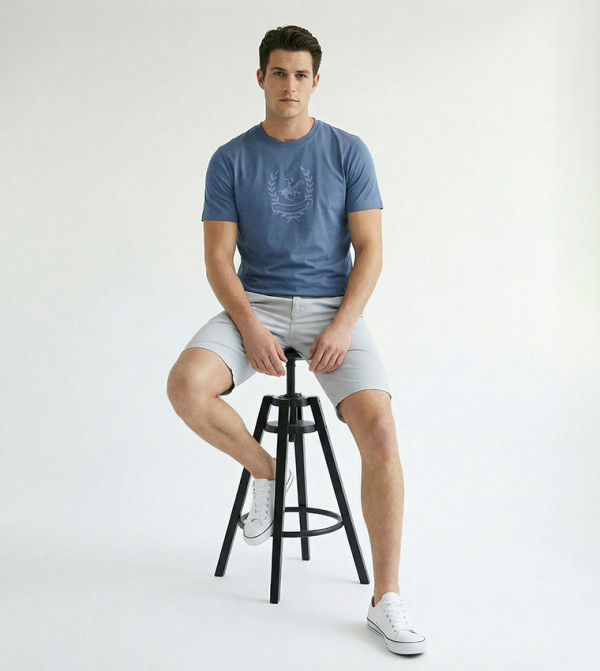 بيفرلي هيلز بولو كلوب  ملابس - أزرق Round Neck T-Shirts