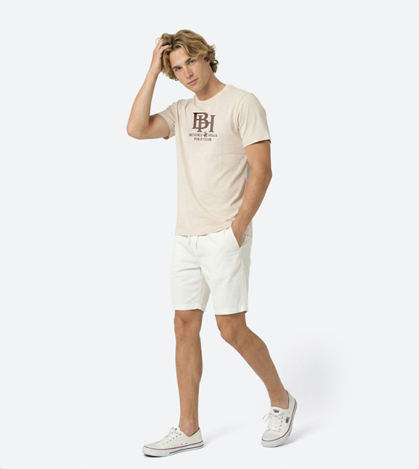 بيفرلي هيلز بولو كلوب  تيشرتات وبلايز - بيج Round Neck T-Shirts