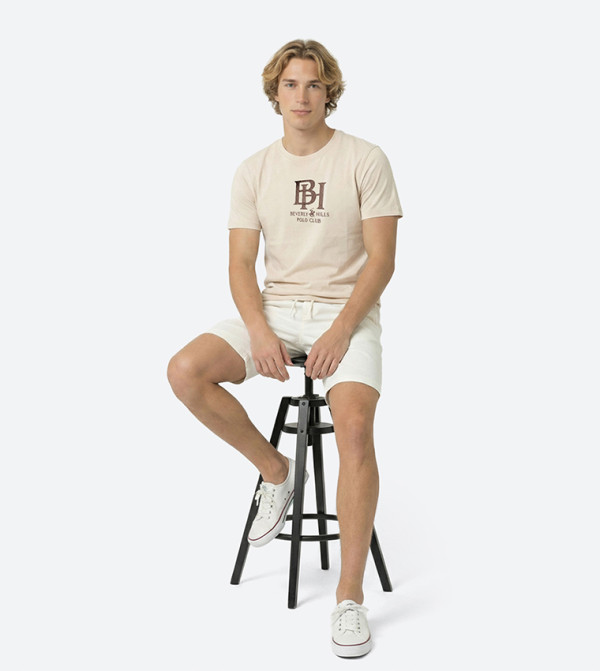 بيفرلي هيلز بولو كلوب  تيشرتات وبلايز - بيج Round Neck T-Shirts