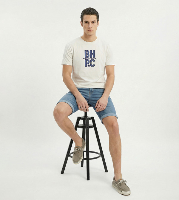 Beverly Hills Polo Club  Clothing - Beige Round Neck T-Shirts