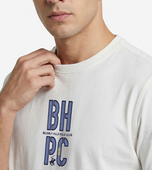 Beverly Hills Polo Club  Clothing - Beige Round Neck T-Shirts